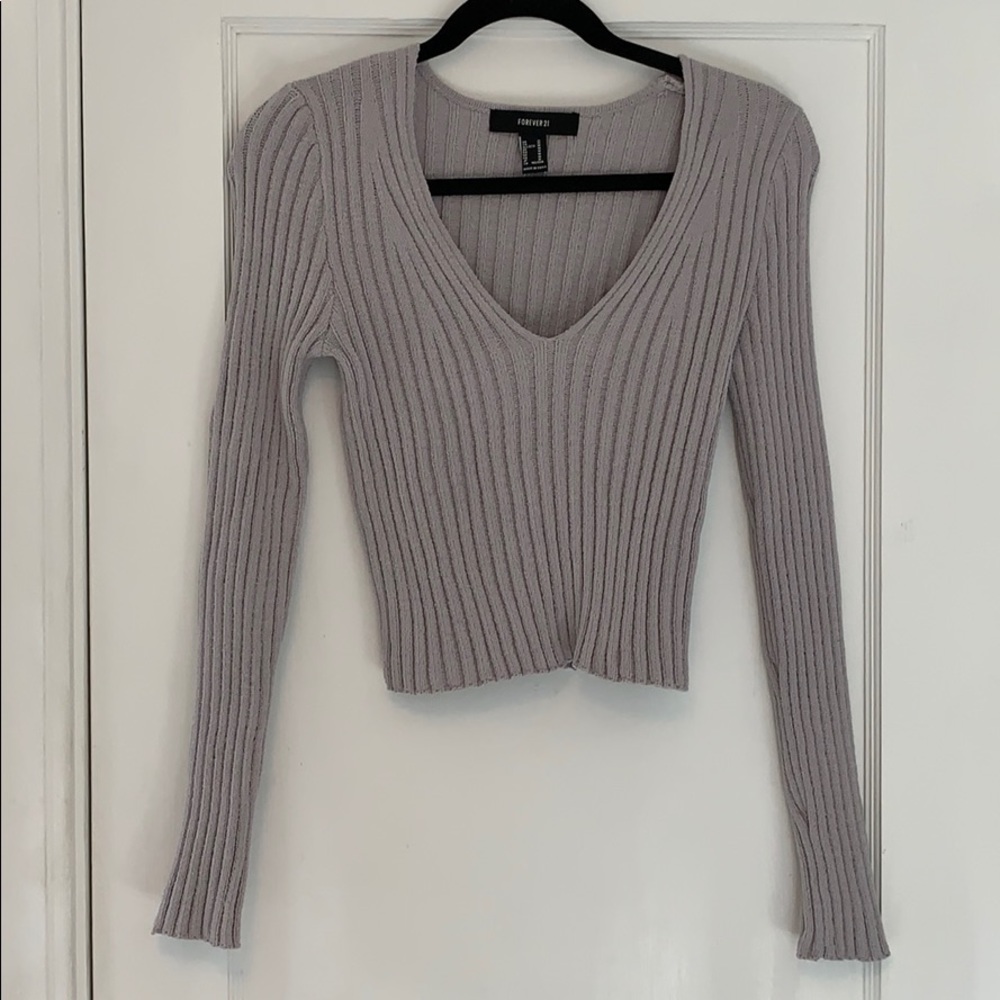 Forever 21 gray sweater crop top